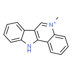 ChemSpider 2D Image | 5-Methyl-11H-indolo[3,2-c]quinolin-5-ium | C16H13N2