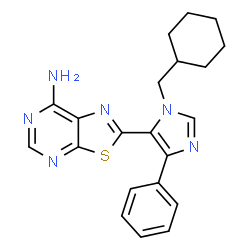ChemSpider 2D Image | 2-[3-(Cyclohexylmethyl)-5-Phenyl-Imidazol-4-Yl]-[1,3]thiazolo[4,5-E]pyrimidin-7-Amine | C21H22N6S