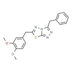 ChemSpider 2D Image | 3-Benzyl-6-(3,4-dimethoxybenzyl)[1,2,4]triazolo[3,4-b][1,3,4]thiadiazole | C19H18N4O2S