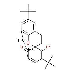ChemSpider 2D Image | 14-Bromo-6,13-bis(2-methyl-2-propanyl)-15-oxatetracyclo[6.6.2.1~1,11~.0~4,16~]heptadeca-4(16),5,7,11,13-pentaen-17-one | C24H29BrO2