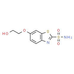 ChemSpider 2D Image | 6-(2-Hydroxyethoxy)-1,3-benzothiazole-2-sulfonamide | C9H10N2O4S2