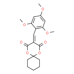 ChemSpider 2D Image | 3-(2,4,6-Trimethoxybenzylidene)-1,5-dioxaspiro[5.5]undecane-2,4-dione | C19H22O7
