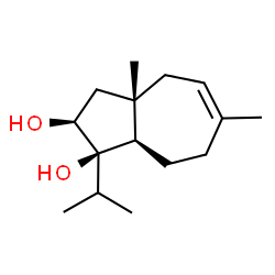 ChemSpider 2D Image | (1R,2S,3aS,8aR)-1-Isopropyl-3a,6-dimethyl-1,2,3,3a,4,7,8,8a-octahydro-1,2-azulenediol | C15H26O2