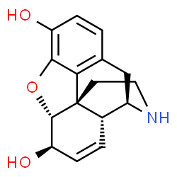 ChemSpider 2D Image | (5alpha,6beta)-7,8-Didehydro-4,5-epoxymorphinan-3,6-diol | C16H17NO3