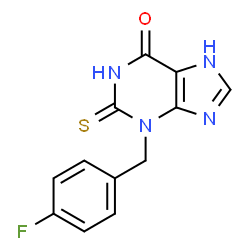ChemSpider 2D Image | 3-(4-Fluorobenzyl)-2-thioxo-1,2,3,7-tetrahydro-6H-purin-6-one | C12H9FN4OS
