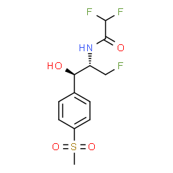 ChemSpider 2D Image | 2,2-Difluoro-N-{(1R,2S)-3-fluoro-1-hydroxy-1-[4-(methylsulfonyl)phenyl]-2-propanyl}acetamide | C12H14F3NO4S