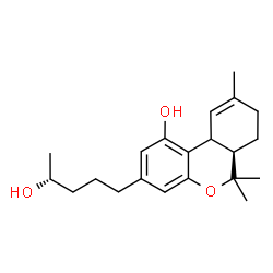 ChemSpider 2D Image | (6aR)-3-[(4R)-4-Hydroxypentyl]-6,6,9-trimethyl-6a,7,8,10a-tetrahydro-6H-benzo[c]chromen-1-ol | C21H30O3