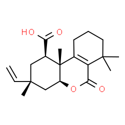 ChemSpider 2D Image | (1R,3R,4aS,10bR)-3,7,7,10b-Tetramethyl-6-oxo-3-vinyl-2,3,4,4a,6,7,8,9,10,10b-decahydro-1H-benzo[c]chromene-1-carboxylic acid | C20H28O4