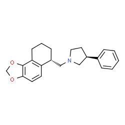 ChemSpider 2D Image | (3S)-3-Phenyl-1-[(6S)-6,7,8,9-tetrahydronaphtho[1,2-d][1,3]dioxol-6-ylmethyl]pyrrolidine | C22H25NO2