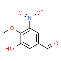 ChemSpider 2D Image | 3-Hydroxy-4-methoxy-5-nitrobenzaldehyde | C8H7NO5