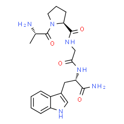 ChemSpider 2D Image | L-Alanyl-L-prolylglycyl-L-tryptophanamide | C21H28N6O4