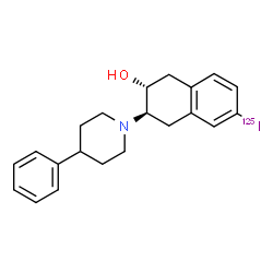 ChemSpider 2D Image | (2R,3R)-6-(~125~I)Iodo-3-(4-phenyl-1-piperidinyl)-1,2,3,4-tetrahydro-2-naphthalenol | C21H24125INO