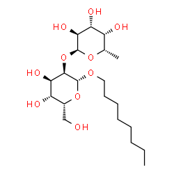 ChemSpider 2D Image | Octyl 2-O-(6-deoxy-alpha-L-galactopyranosyl)-beta-D-gulopyranoside | C20H38O10