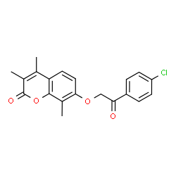 ChemSpider 2D Image | 7-[2-(4-Chlorophenyl)-2-oxoethoxy]-3,4,8-trimethyl-2H-chromen-2-one | C20H17ClO4