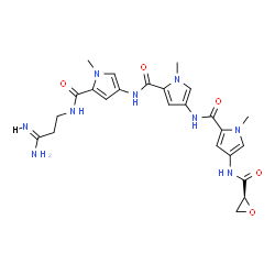 ChemSpider 2D Image | N-[(3Z)-3-Amino-3-iminopropyl]-1-methyl-4-{[(1-methyl-4-{[(1-methyl-4-{[(2S)-2-oxiranylcarbonyl]amino}-1H-pyrrol-2-yl)carbonyl]amino}-1H-pyrrol-2-yl)carbonyl]amino}-1H-pyrrole-2-carboxamide | C24H29N9O5
