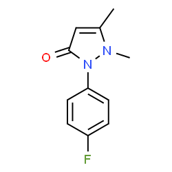 ChemSpider 2D Image | 2-(4-Fluorophenyl)-1,5-dimethyl-1,2-dihydro-3H-pyrazol-3-one | C11H11FN2O