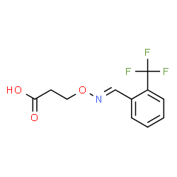 ChemSpider 2D Image | 3-({(E)-[2-(Trifluoromethyl)benzylidene]amino}oxy)propanoic acid | C11H10F3NO3