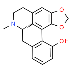 ChemSpider 2D Image | (7aS)-7-Methyl-6,7,7a,8-tetrahydro-5H-[1,3]benzodioxolo[6,5,4-de]benzo[g]quinolin-12-ol | C18H17NO3