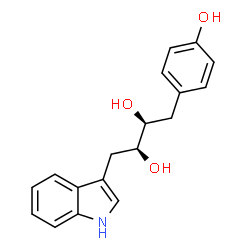 ChemSpider 2D Image | (2S,3S)-1-(4-Hydroxyphenyl)-4-(1H-indol-3-yl)-2,3-butanediol | C18H19NO3