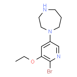 ChemSpider 2D Image | 1-(6-Bromo-5-ethoxy-3-pyridinyl)-1,4-diazepane | C12H18BrN3O