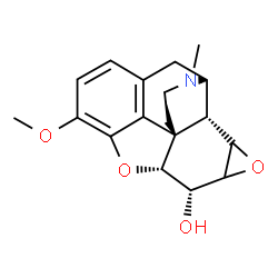ChemSpider 2D Image | (1S,5R,13R,14R,18R)-10-Methoxy-4-methyl-12,16-dioxa-4-azahexacyclo[9.7.1.0~1,13~.0~5,18~.0~7,19~.0~15,17~]nonadeca-7(19),8,10-trien-14-ol | C18H21NO4