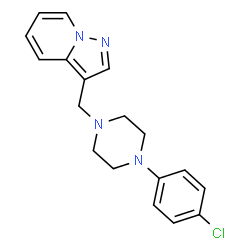 ChemSpider 2D Image | 3-(4-(4-chlorophenyl)piperazinylmethyl)pyrazolo(1,5-a)pyridine | C18H19ClN4