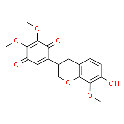 ChemSpider 2D Image | 5-(7-Hydroxy-8-methoxy-3,4-dihydro-2H-chromen-3-yl)-2,3-dimethoxy-1,4-benzoquinone | C18H18O7