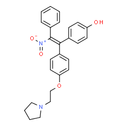 ChemSpider 2D Image | 4-[(Z)-2-Nitro-2-phenyl-1-{4-[2-(1-pyrrolidinyl)ethoxy]phenyl}vinyl]phenol | C26H26N2O4