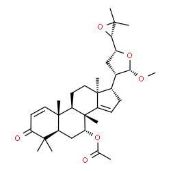 ChemSpider 2D Image | (5alpha,7alpha,13alpha,17alpha,20S,21S,23R,24S)-21-Methoxy-4,4,8-trimethyl-3-oxo-21,23:24,25-diepoxycholesta-1,14-dien-7-yl acetate | C33H48O6