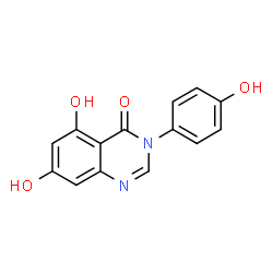ChemSpider 2D Image | 5,7-Dihydroxy-3-(4-hydroxyphenyl)-4(3H)-quinazolinone | C14H10N2O4