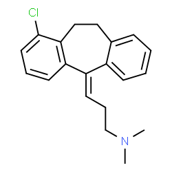 ChemSpider 2D Image | (3E)-3-(1-Chloro-10,11-dihydro-5H-dibenzo[a,d][7]annulen-5-ylidene)-N,N-dimethyl-1-propanamine | C20H22ClN