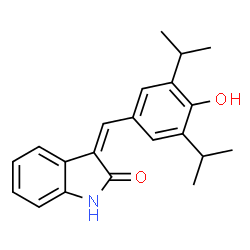 ChemSpider 2D Image | (3Z)-3-(4-Hydroxy-3,5-diisopropylbenzylidene)-1,3-dihydro-2H-indol-2-one | C21H23NO2