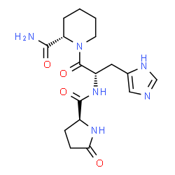 ChemSpider 2D Image | (2S)-1-(5-Oxo-L-prolyl-L-histidyl)-2-piperidinecarboxamide | C17H24N6O4