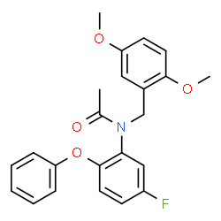 ChemSpider 2D Image | N-(2,5-Dimethoxybenzyl)-N-(5-fluoro-2-phenoxyphenyl)acetamide | C23H22FNO4