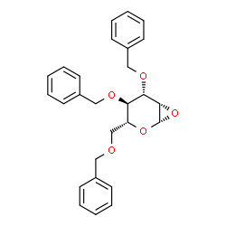 ChemSpider 2D Image | (1R,3R,4R,5S,6S)-4,5-Bis(benzyloxy)-3-[(benzyloxy)methyl]-2,7-dioxabicyclo[4.1.0]heptane | C27H28O5