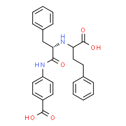 ChemSpider 2D Image | 4-{[N-(1-Carboxy-3-phenylpropyl)-L-phenylalanyl]amino}benzoic acid | C26H26N2O5