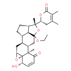 ChemSpider 2D Image | (2aS,3R,5aR,7aS,7bR,11S,11aR,12aR,13aS,13bS)-3-[(2R)-4,5-Dimethyl-6-oxo-3,6-dihydro-2H-pyran-2-yl]-5-ethoxy-11-hydroxy-3,7b-dimethyl-1,2,2a,3,6,7,7a,7b,12a,13,13a,13b-dodecahydrooxireno[4',4a']naphtho
[2',1':4,5]indeno[1,7a-c]furan-8(11H)-one | C30H40O7
