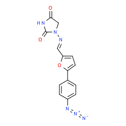 ChemSpider 2D Image | 1-[(E)-{[5-(4-Azidophenyl)-2-furyl]methylene}amino]-2,4-imidazolidinedione | C14H10N6O3