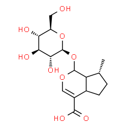 ChemSpider 2D Image | (7R)-1-(beta-D-Glucopyranosyloxy)-7-methyl-1,4a,5,6,7,7a-hexahydrocyclopenta[c]pyran-4-carboxylic acid | C16H24O9