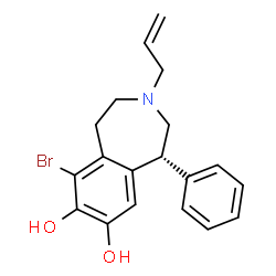 ChemSpider 2D Image | (1R)-3-Allyl-6-bromo-1-phenyl-2,3,4,5-tetrahydro-1H-3-benzazepine-7,8-diol | C19H20BrNO2