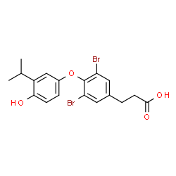 ChemSpider 2D Image | 3-[3,5-Dibromo-4-(4-hydroxy-3-isopropylphenoxy)phenyl]propanoic acid | C18H18Br2O4