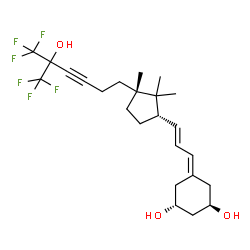 ChemSpider 2D Image | (1R,3R)-5-[(2E)-3-{(1S,3R)-2,2,3-Trimethyl-3-[6,6,6-trifluoro-5-hydroxy-5-(trifluoromethyl)-3-hexyn-1-yl]cyclopentyl}-2-propen-1-ylidene]-1,3-cyclohexanediol | C24H32F6O3