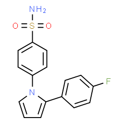 ChemSpider 2D Image | 4-(2-(4-fluorophenyl)-1H-pyrrol-1-yl)benzenesulfonamide | C16H13FN2O2S