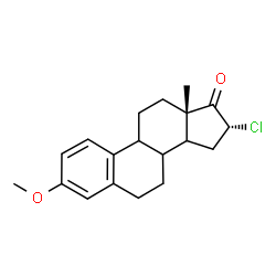 ChemSpider 2D Image | (8xi,9xi,14xi,16alpha)-16-Chloro-3-methoxyestra-1,3,5(10)-trien-17-one | C19H23ClO2