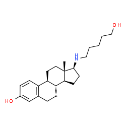 ChemSpider 2D Image | (17Î²)-17-[(5-Hydroxypentyl)amino]estra-1,3,5(10)-trien-3-ol | C23H35NO2