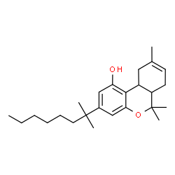 ChemSpider 2D Image | 6,6,9-Trimethyl-3-(2-methyl-2-octanyl)-6a,7,10,10a-tetrahydro-6H-benzo[c]chromen-1-ol | C25H38O2