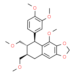 ChemSpider 2D Image | (5S,6R,7R)-5-(3,4-Dimethoxyphenyl)-4-methoxy-6,7-bis(methoxymethyl)-5,6,7,8-tetrahydronaphtho[2,3-d][1,3]dioxole | C24H30O7