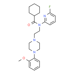 ChemSpider 2D Image | N-(6-Fluoro-2-pyridinyl)-N-{2-[4-(2-methoxyphenyl)-1-piperazinyl]ethyl}cyclohexanecarboxamide | C25H33FN4O2