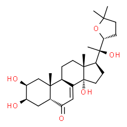 ChemSpider 2D Image | (2beta,3beta,5beta,22R)-2,3,14,20-Tetrahydroxy-22,25-epoxycholest-7-en-6-one | C27H42O6