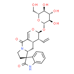 ChemSpider 2D Image | (3beta,7alpha,15beta,16alpha,17beta)-2,21-Dioxo-16-vinyl-19,20-didehydro-16,17-dihydroformosanan-17-yl beta-D-glucopyranoside | C26H30N2O9